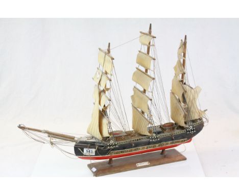Wooden Model of Sailing Ship ' Fragata, Siglo XVIII ' with Cloth Sails, 70cms long