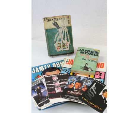 James Bond - First edition hard back book 'Thunderball' published 1961, with d/j, together with two annuals, 007 postcards an