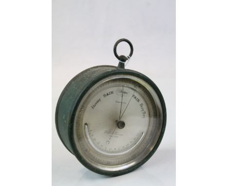 19th century Compensated Barometer / Thermometer, the silvered dial marked W &amp; R Burrow, Malvern