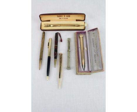 Collection of vintage pencils to include a boxed rolled gold Yard O Led