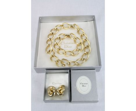 Vintage boxed Christian Dior Bijoux Necklace, Bracelet &amp; Clip on Earrings
