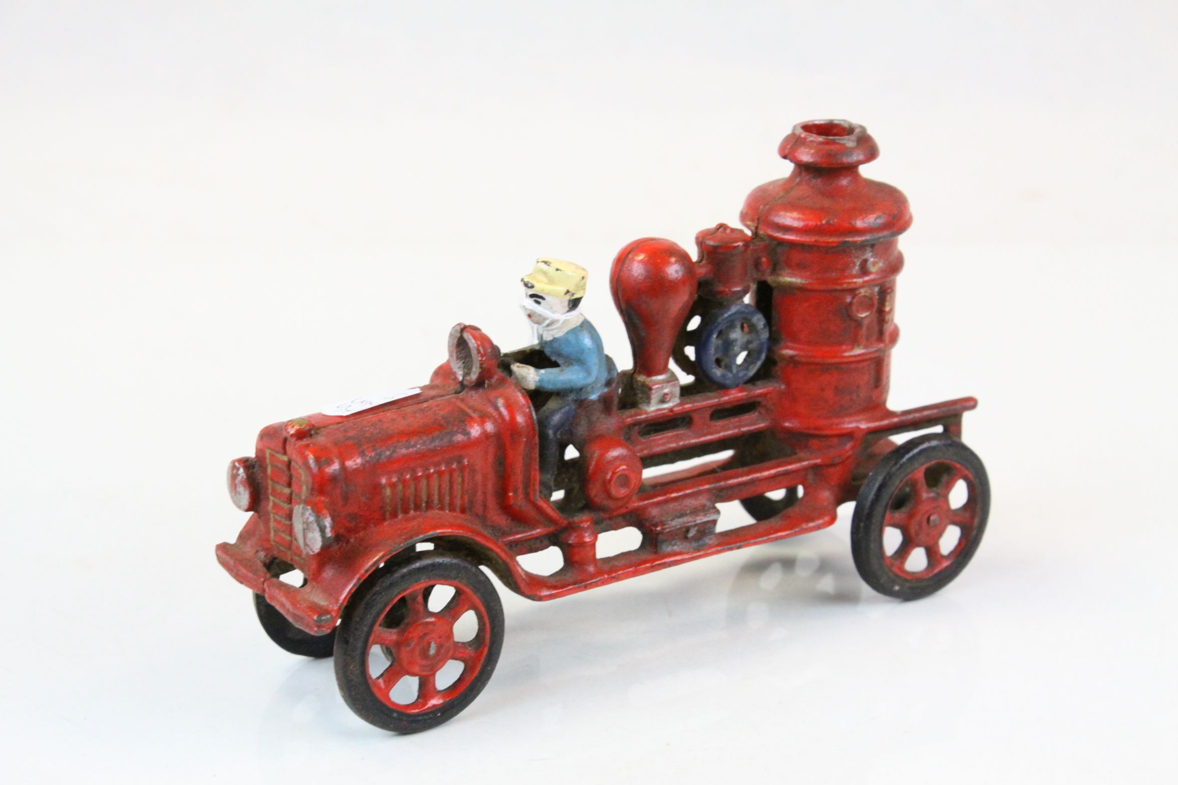 Vintage cast iron fire engine toy