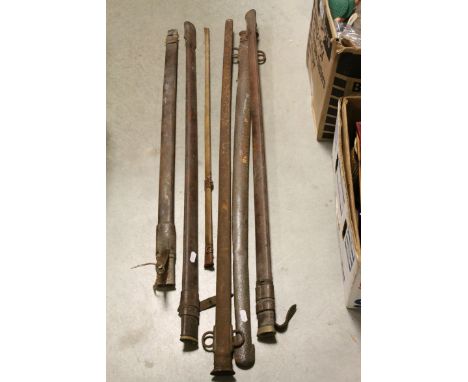 Six vintage Military Sword scabbards in varying conditions