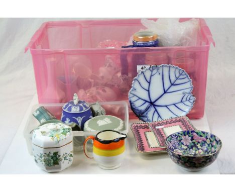 Box mixed ceramics including Shelly, Poole, Aynsly, Grays pottery etc 