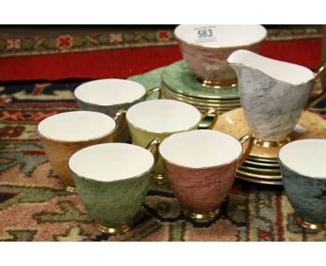 Group of Royal Albert Gossamer pattern lustreware, cups, saucers, plates, jug etc
