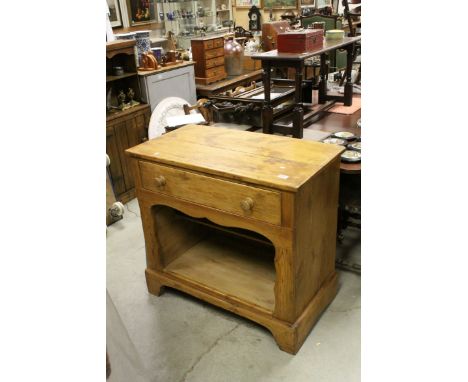Vintage Pine Kitchen Pot Cupboard with Single Long Drawer