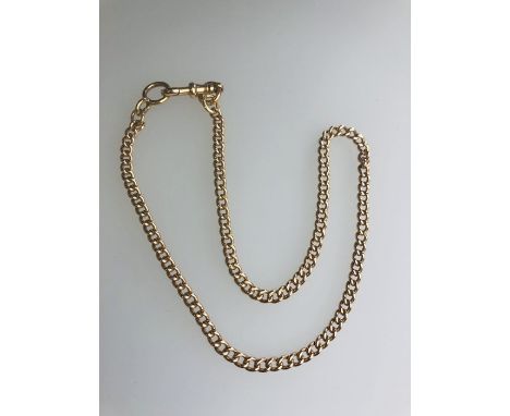 A 9ct rose gold belcher chain with bolt ring and swivel attached, approx 24.9g all in