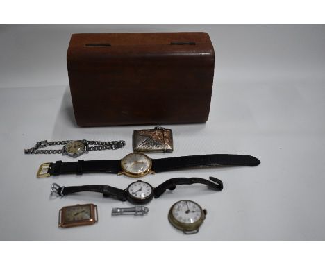 A 9ct gold vintage wristwatch with rectangular silvered dial and Rotary Swiss 15-jewel movement, the case Glasgow Import 1933