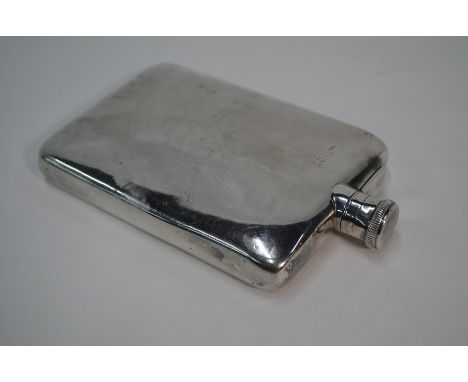 A silver hip-flask with bayonet-screw hinged cover, Mappin &amp; Webb, London 1933 (probably) 6.5oz