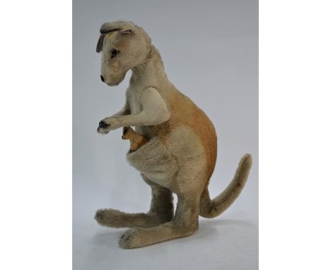 A Steiff soft toy kangaroo with Joey, 45 cm high