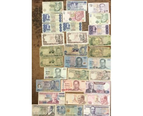 Very large World Banknote Collection. Please see all pictures for details.  Some of the notes have been stuck down by a small