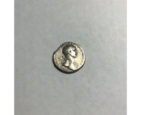 Roman Silver Denarius of Trajan (98-117 AD) Rev Felicitas standing left holding caduceus and leaning on column. Approximately