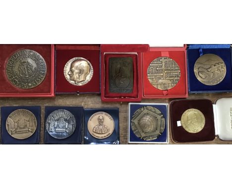 Medallic issues of different European Universities and Medical Centres of learning. Includes (top row left to right) Universi
