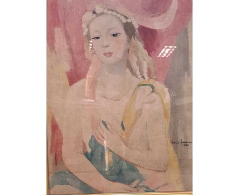 Marie Laurencin, lithographic portrait print, signed lower right in pencil, 59.5 x 48.5cm
