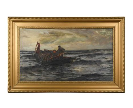 Circle of Charles Napier Hemy, RA (British, 1841-1917)Harvesting seaweed in a choppy sea oil on canvas51.5 X 90cmProvenance:W
