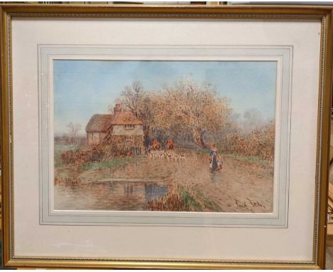 Fred Fitch (1880-1925)Fox hunting scenessigned lower rightwatercolour on paper, a pair26.5 x 39cm