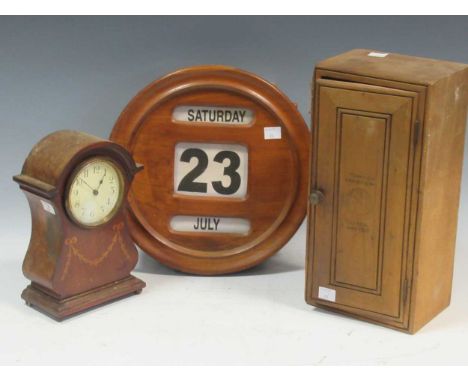 A small pine tobacco cupboard, branded inside door for Olympia Tobacco Exhibition, May 1925, together with an early 20th cent