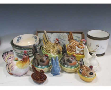 Collection of decorative china including chicken tureens, Clarice Cliff, etcCondition report:  Chipping to the glaze througho