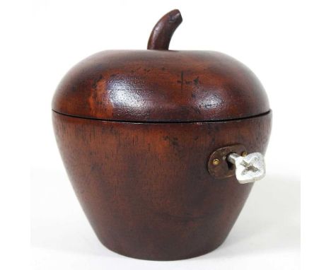 A Georgian style fruitwood tea caddy, modern, with a hinged lid, 12cm high