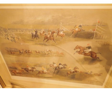 Print of 1912 Grand National 60 x 50 cm CONDITION REPORT: Glass broken.