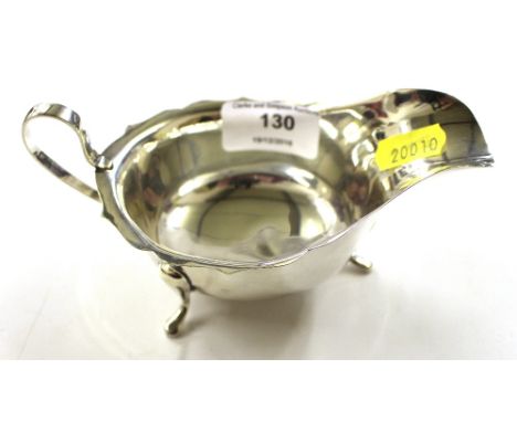 A silver sauce boat