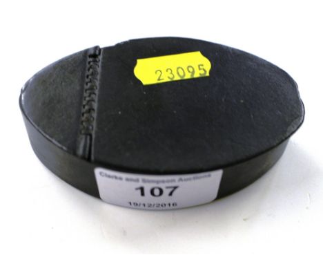 An 18th Century leather oval snuff box, AF