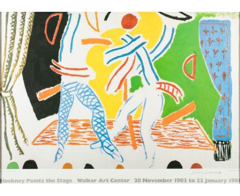 Hockney Paints the Stage, Two Dancers Exhibition Poster, Walker Arts Centre 1983,: bears signature and date 83, 63 x 87cm.