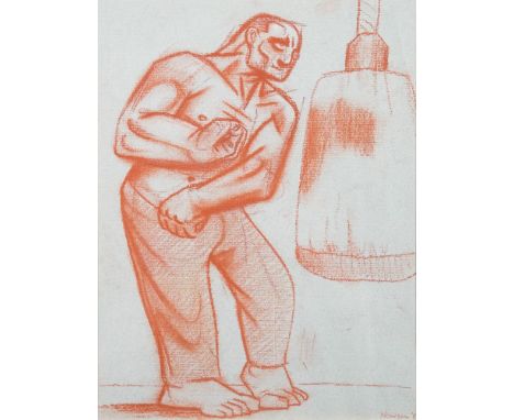 * Peter Howson [b.1958]-The Boxer,:-signed and dated '87red chalk drawing29 x 22cm.