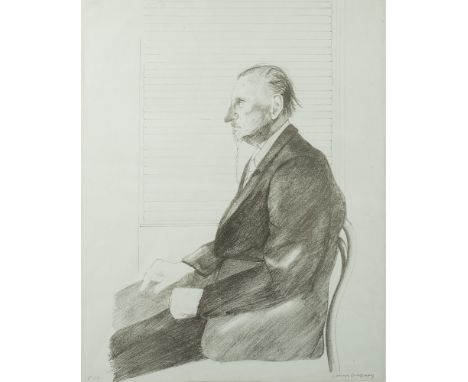 * David Hockney [b.1937]-The Print Collector,:-a portrait of Felix Mann, 1969lithograph, artist's proof signed in pencil67 x 