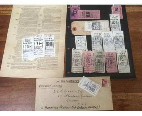 GREAT WESTERN RAILWAY: EXTENSIVE RANGE OF 'TICKET' TYPE PARCEL LABELS, WIDE RANGE OF ISSUES, SOME PARTIALLY WRITTEN UP, VALUE