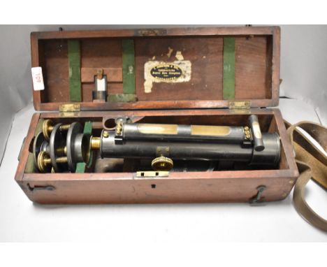 An Armstrong &amp; Son, Manchester theodolite in original wooden box