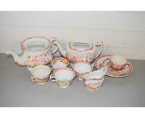 Collection of 19th Century tea wares possibly Drewry decorated with Chinese figures
