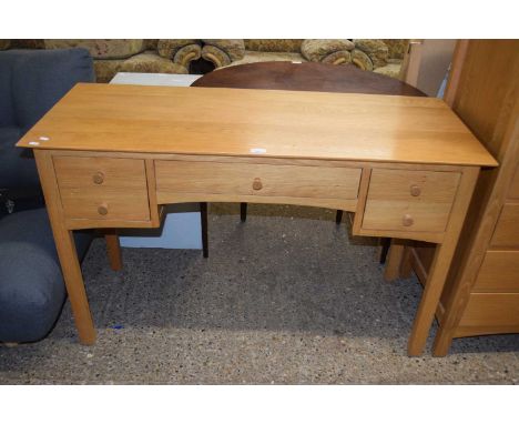 Modern light oak desk or dressing table, 125cm wide