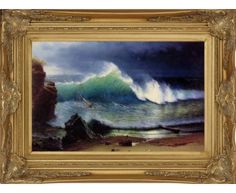 Albert Bierstadt (1830–1902) was a German-American landscape painter renowned for his majestic and romanticized depictions of