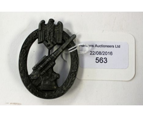 Third Reich Heeres Flakabzeichen - Army Flak Badge. Maker marked to "CE Juncker, Berlin SW". Zinc.
