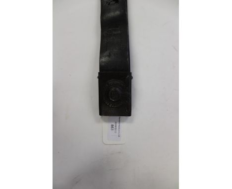 Third Reich Waffen SS enlisted mans Belt and Buckle. Steel buckle with rusted front. Buckle marked under the roller catch RZM