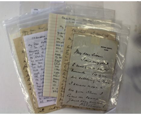 Sudan Campaign 1898 Letters. These are a collection of letters from Col. Sillem to his Mother. Includes a letter signed by Lo