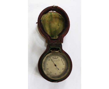 WW1 Pocket Barometer. Brass barometer with a compass fitted to reverse. With lanyard ring. Engraved to side "Rolfe Sargood 26
