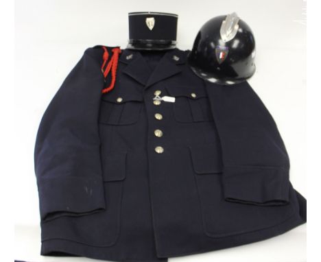 French Police CRS Helmet, Police Kepi and French Transport Police uniform with Lanyard and trousers.