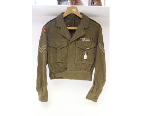 British 1949 Pattern Battledress Blouse. Dated 1950. Named to 14445561 Clp Metyard, Assault Pioneer Platoon, SP Company, 1st 