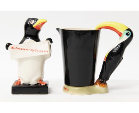 Advertising: A Carlton Ware Advertising Lamp Base "My Goodness-My GUNNIESS" modelled as a Penguin holding a sign (lacking fit