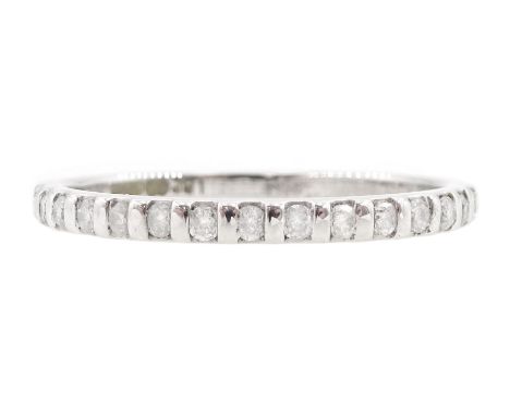 White gold round brilliant cut diamond half eternity ring, hallmarked 9ct, total diamond weight approx 0.15 caratCondition Re