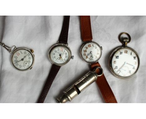 A continental silver mid size wristwatch, the enamel dial with Arabic numerals and a seconds subsidiary dial inscribed "Laksh