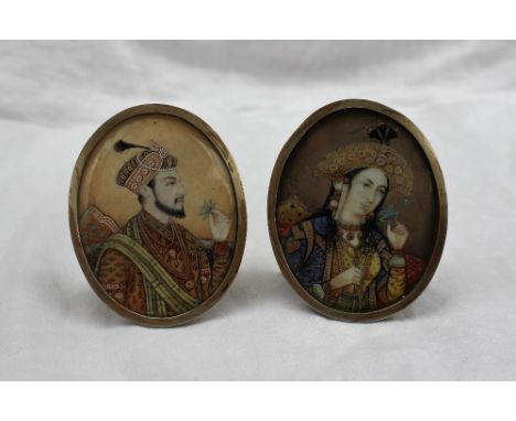 19th Century Indian SchoolHead and Shoulders portrait of an Indian gentlemanAn oval miniature6.5 x 5cmTogether with a compani