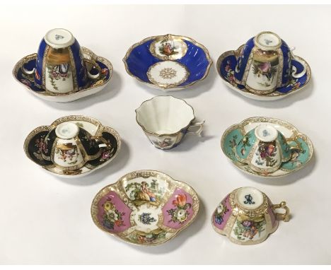 SIX MEISSEN CUPS &amp; SAUCERS