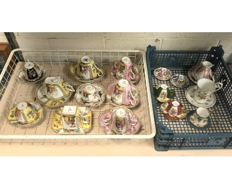 16 DRESDEN CUPS &amp; SAUCERS