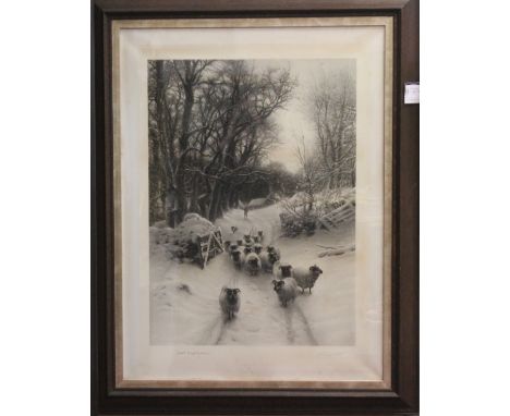 JOSEPH FARQUHARSON RA (SCOTTISH 1846 - 1935),
WINTER
print, signed in pencil, artist's proof stamp
77cm x 55cm
Framed and und