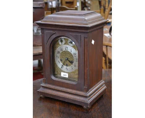 A mahogany cased bracket clock