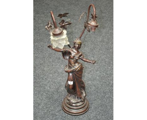 A figural table lamp