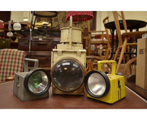 A carriage lantern BR(M); a British Rail lamp, another (3)
